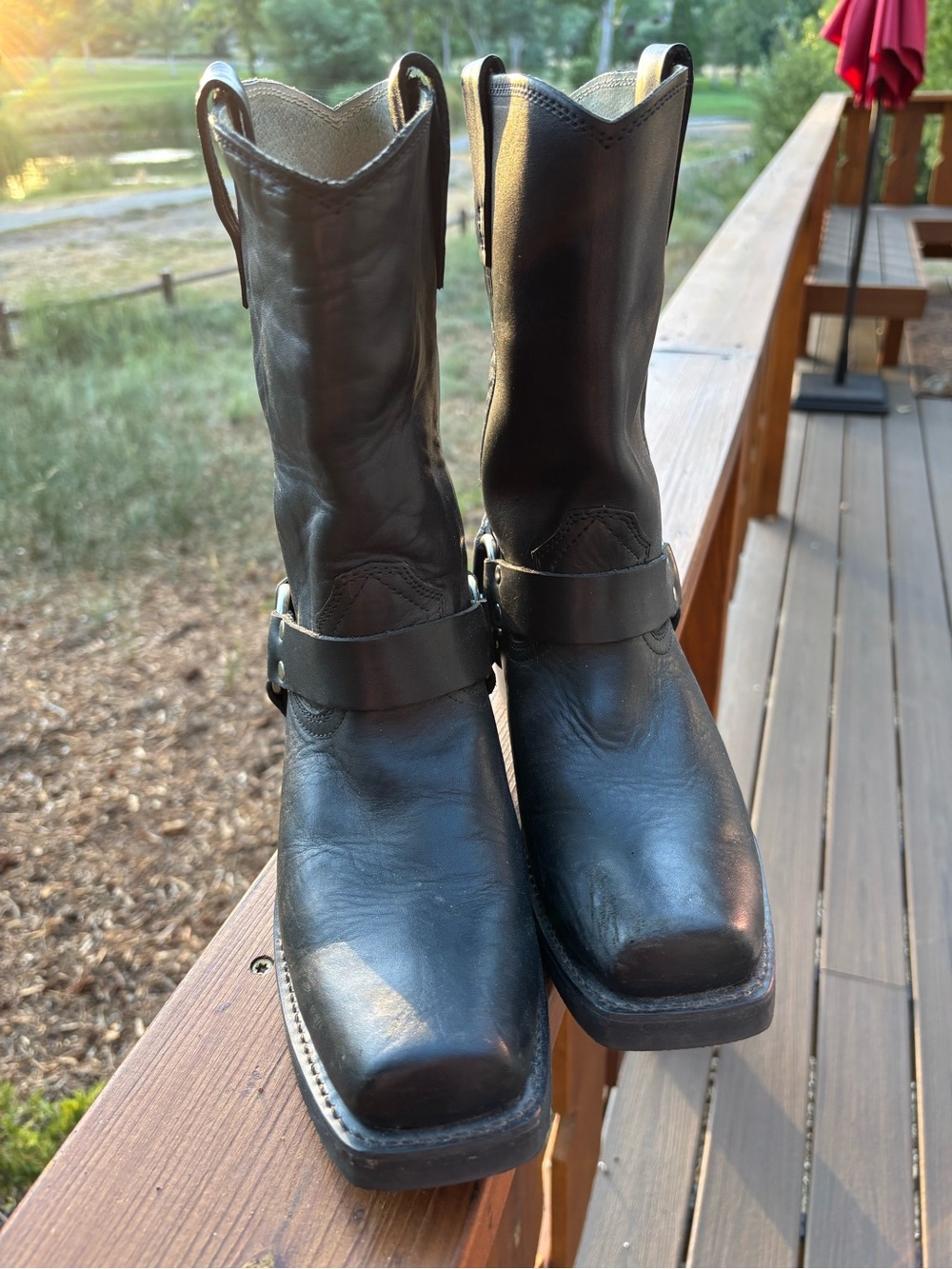 Durango Black Leather Harness Boots - Picture 2 of 10